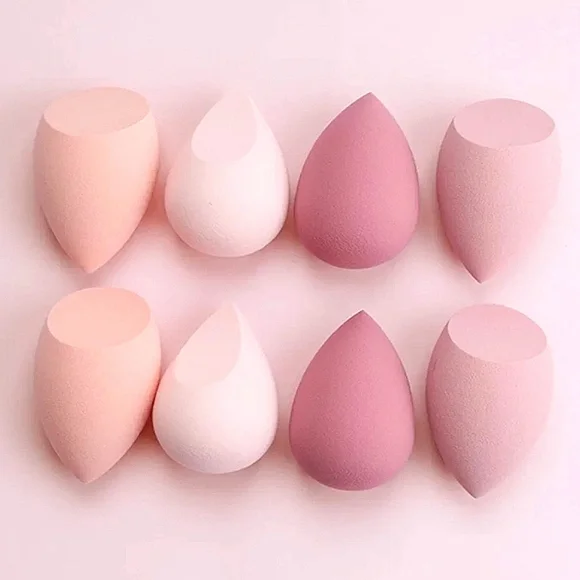 🆕️LAST 1🩷BABY POWDER PINK MAKEUP SPONGE SET OF 8 W/PLASTIC PROTECTIVE CASE - Picture 3 of 16